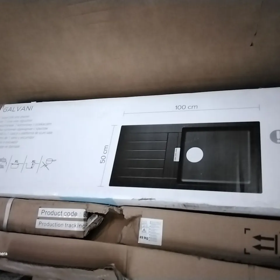 BOXED GALVANI 1 BOWL SINK AND DRAINER 