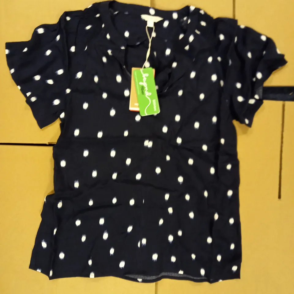 LOT OF 13 BRAND NEW MONSOON V NECK NAVY/IVORY RUCHED COLLAR TOPS - SIZE SMALL 