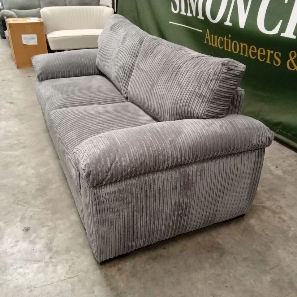 AMALFI STANDARD BACK FABRIC 3 SEATER SOFA - CHARCOAL RRP £579