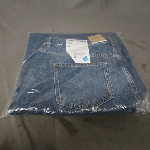 BAGGED WHISTLE HIGH WAISTED JEANS SIZE W34