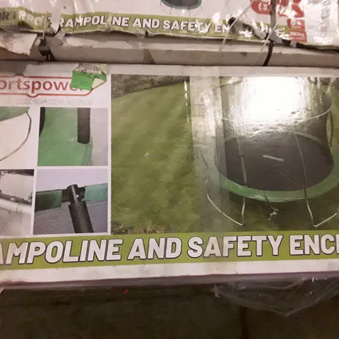 BOXED SPORTSPOWER 10FT TRAMPOLINE & SAFETY ENCLOSURE