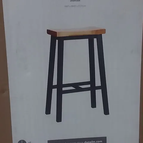 BOXED BRISTON STOOL IN CHARCOAL - H69 X W45 X D31 CM