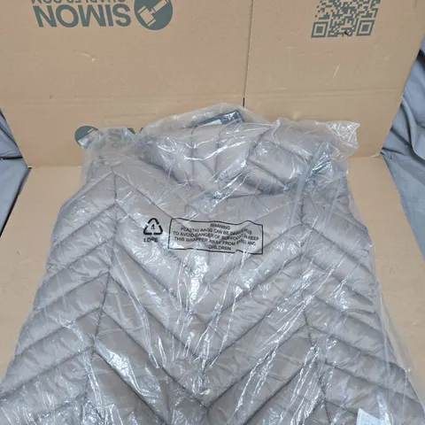 EMRECO PACK-AWAY QUILTED JACKET – TAUPE, LONG SLEEVE, UK 18