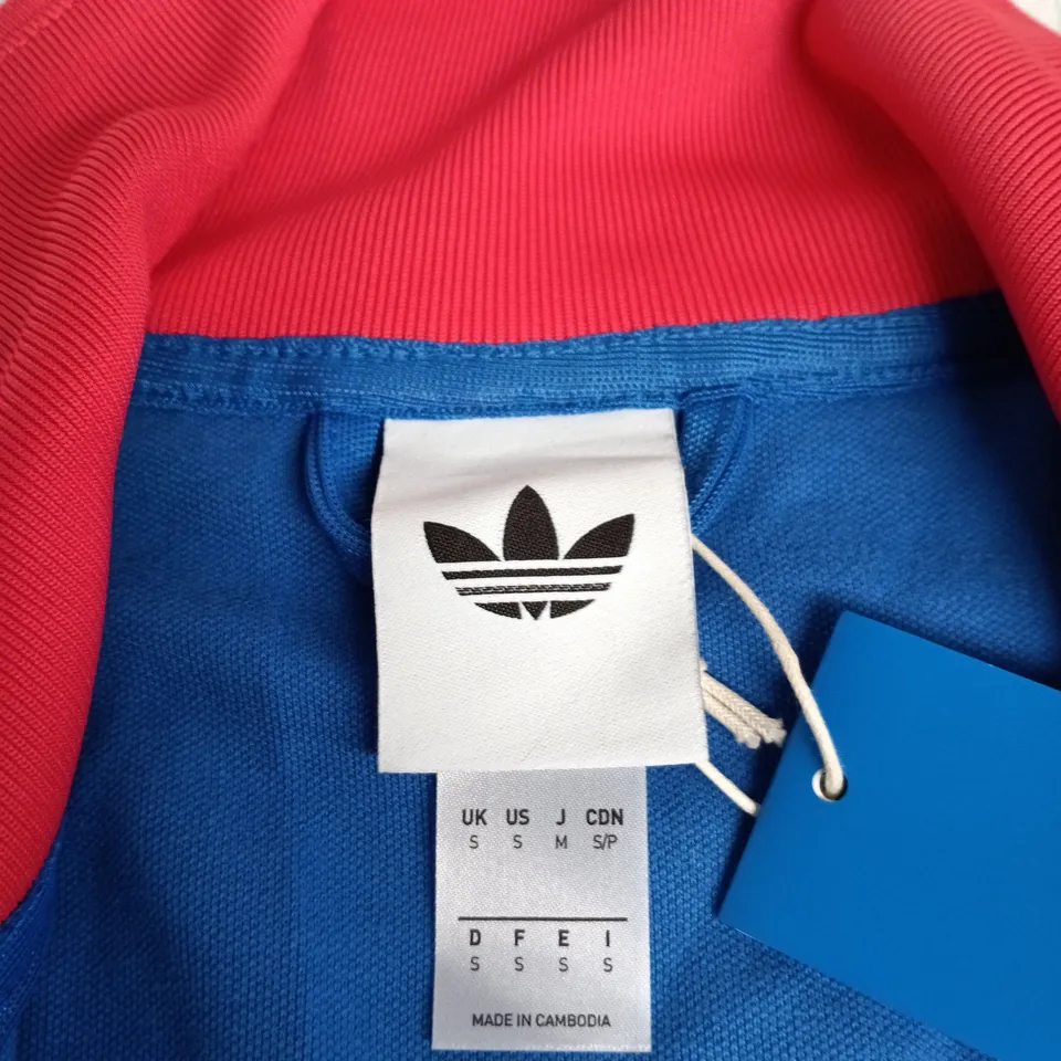 ADIDAS BECKENBAUER TT TRACK TOP – BLUE WITH RED HOOD (UK S)