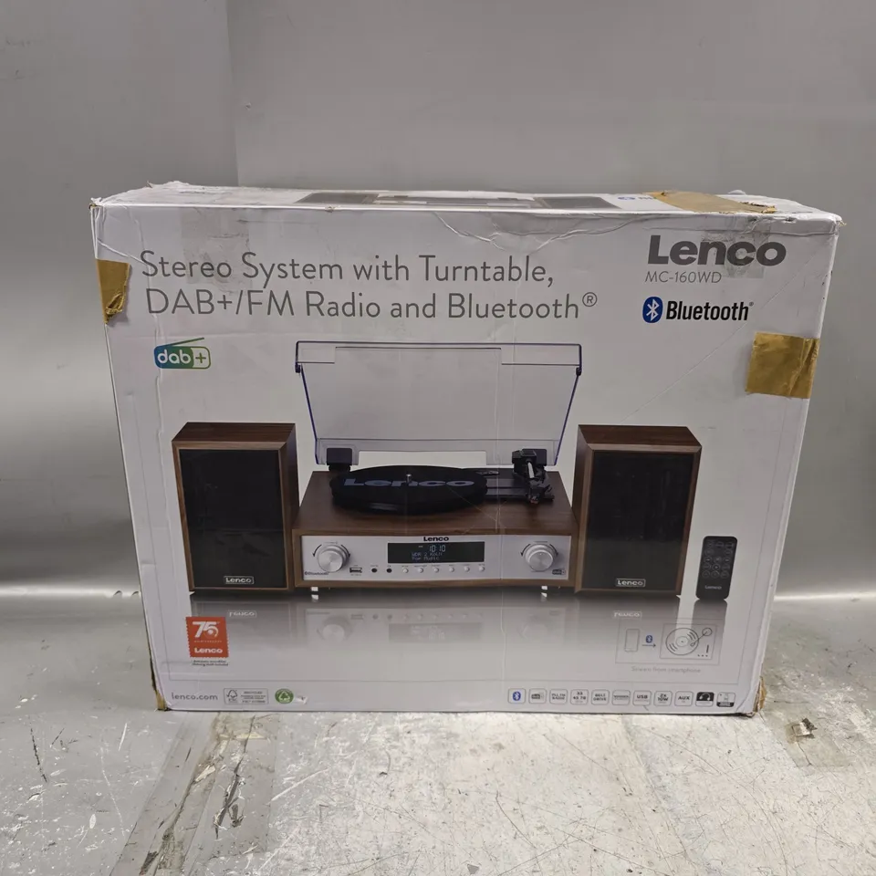 BOXED LENCO MC-160WD STEREO SYSTEM TURNTABLE 