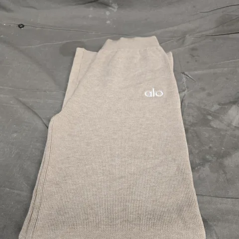 ALO YOGA BEIGE RIBBED KNIT PANTS - SIZE UNSEPCIFIED