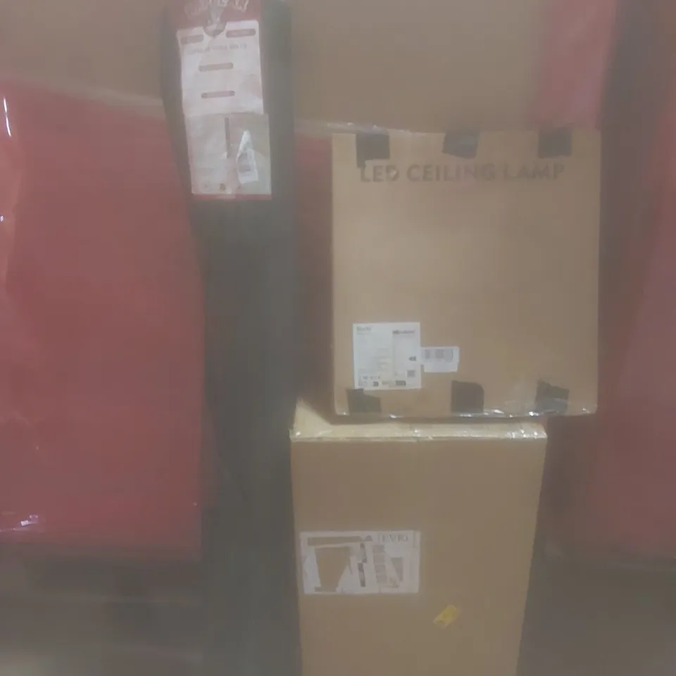 PALLET OF ASSORTED HOUSEHOLD GOODS AND PRODUCTS TO INCLUDE;LED CEILING LIGHT,YOGA MATS,VIBRATION PAD