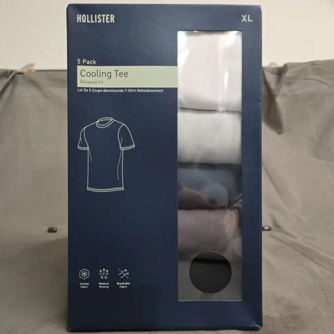 HOLLISTER 5-PACK COOLING TEE – RELAXED FIT, XL