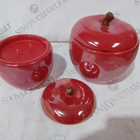 HOMEWORX BY HARRY SLATKIN & CO. CERAMIC MEDIUM AND LARGE APPLES
