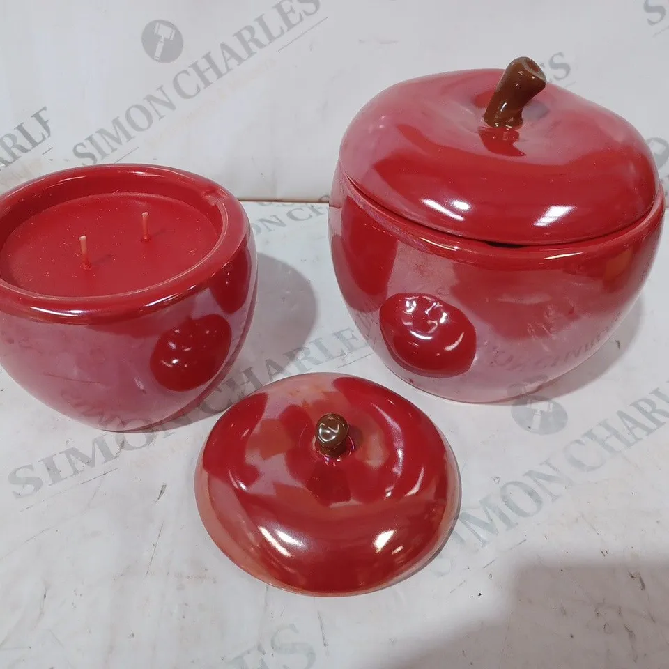 HOMEWORX BY HARRY SLATKIN & CO. CERAMIC MEDIUM AND LARGE APPLES