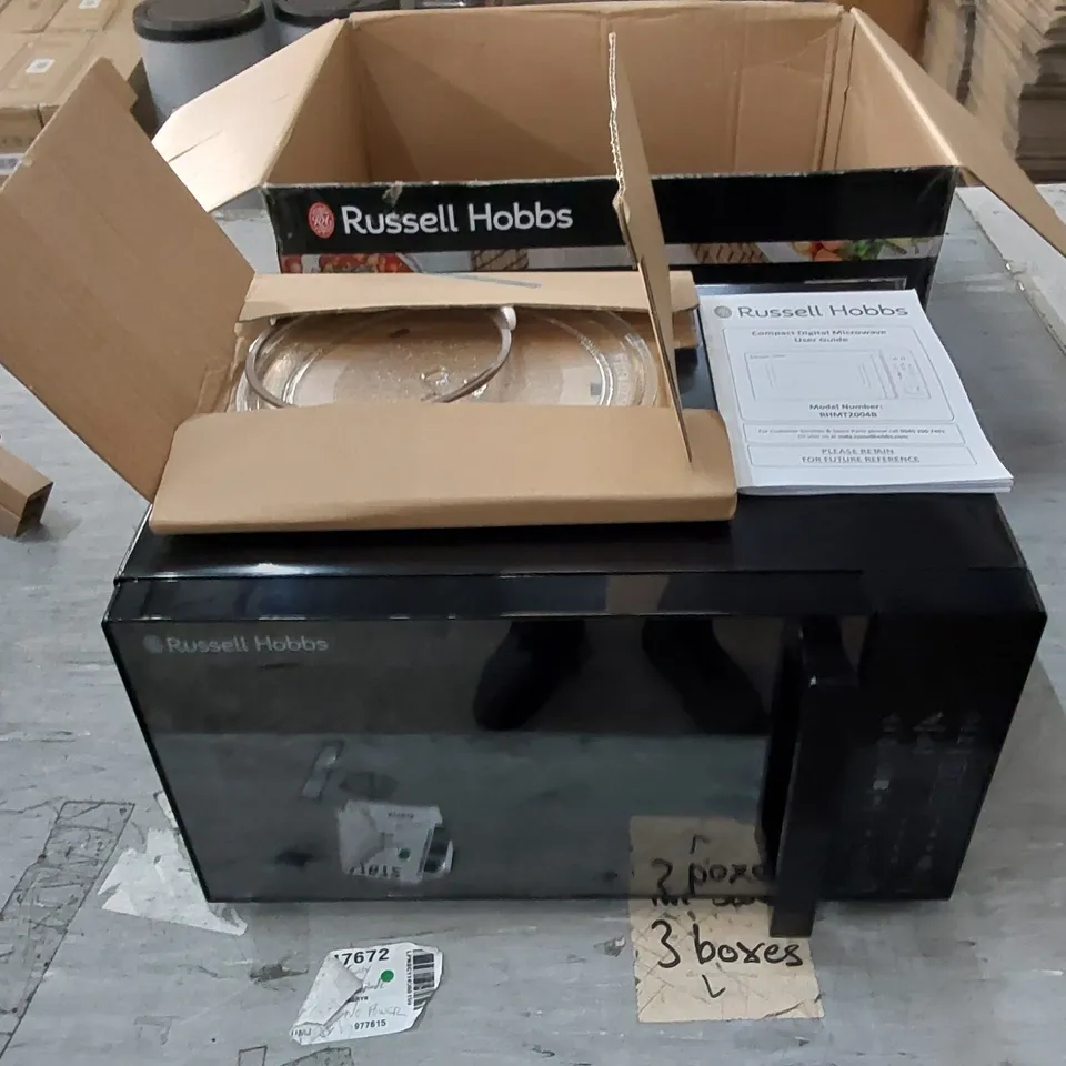 BOXED RUSSELL HOBBS COMPACT DIGITAL MICROWAVE - RHMT2004B