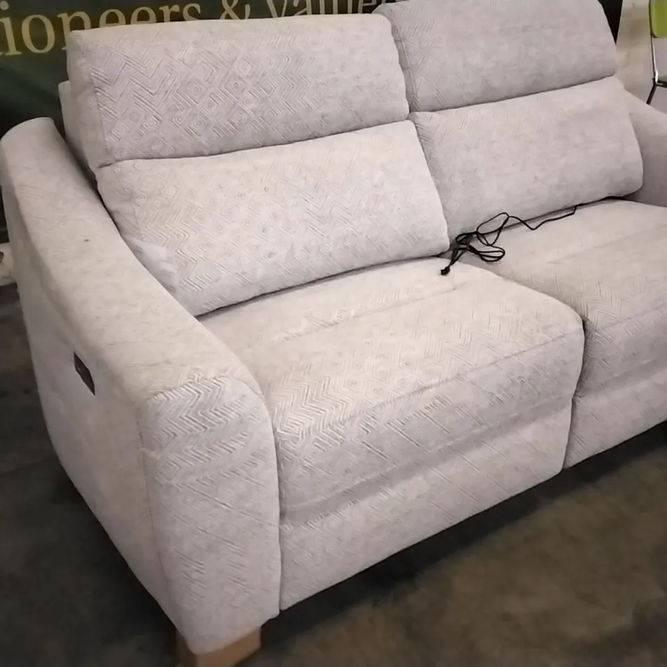QUALITY BRITISH DESIGNED & MANUFACTURED G PLAN LUCCA 3 SEATER POWER RECLINER NEBULAR MIST FABRIC SOFA