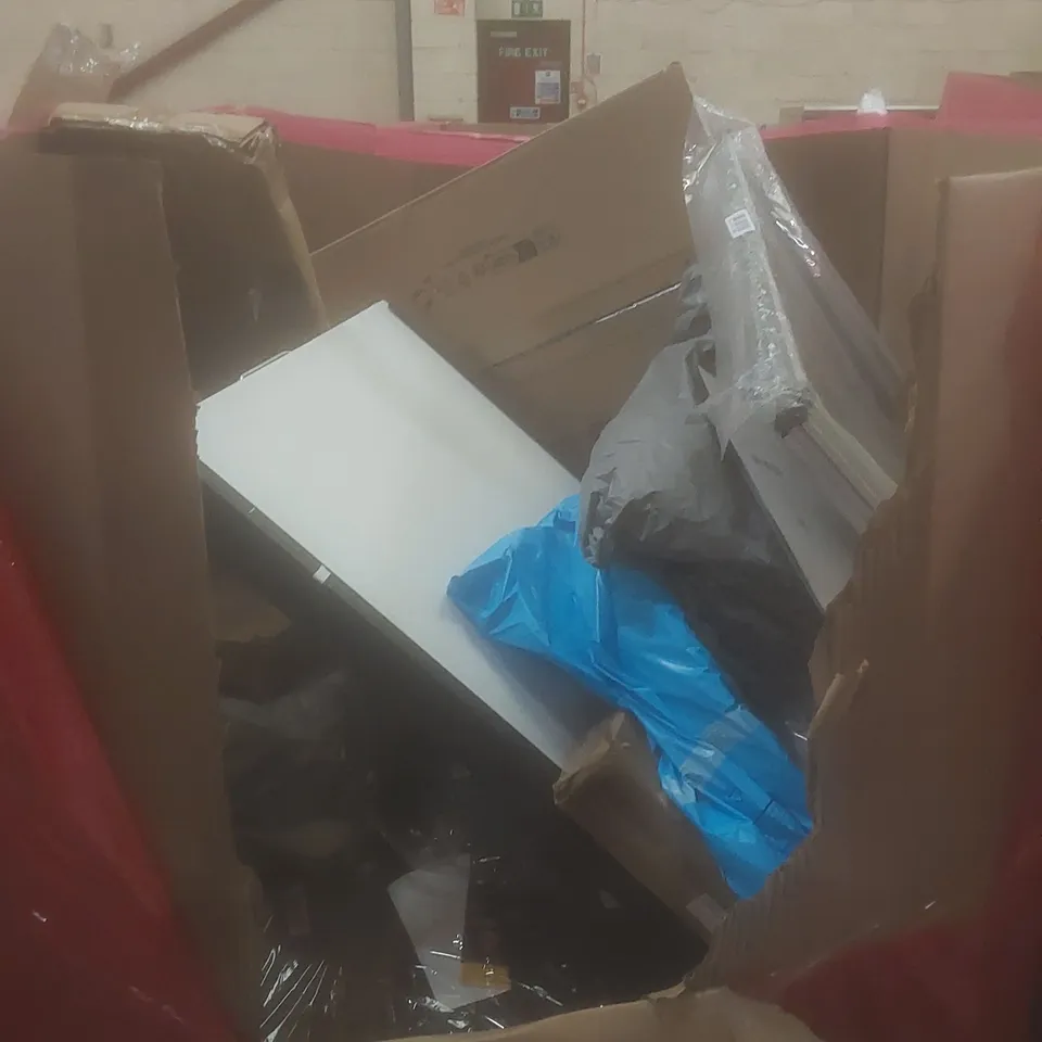 PALLET OF ASSORTED HOUSEHOLD GOODS AND PRODUCTS TO INCLUDE; PRESSURE WASHERS, DOOR WAY CHIN-UP BARS, BOXED FURNITURE ETC