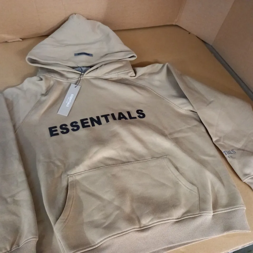 ESSENTIALS FEAR OF GOD LIGHT BROWN HOODIE - M