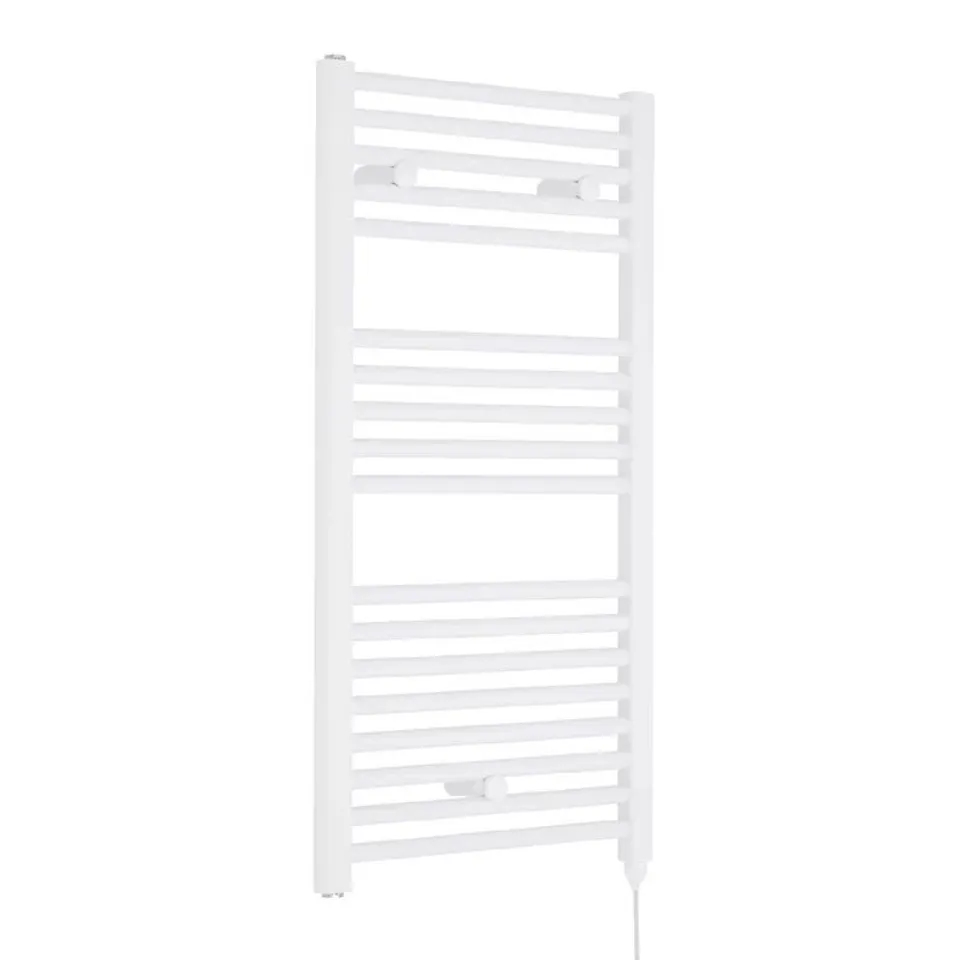 BOXED WATER FED VERTICAL STRAIGHT TOWEL RAIL WHITE T00 × 1000mm