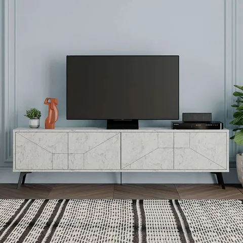 BOXED DUNE MODERN TV STAND - CARRARA (2 BOXES)