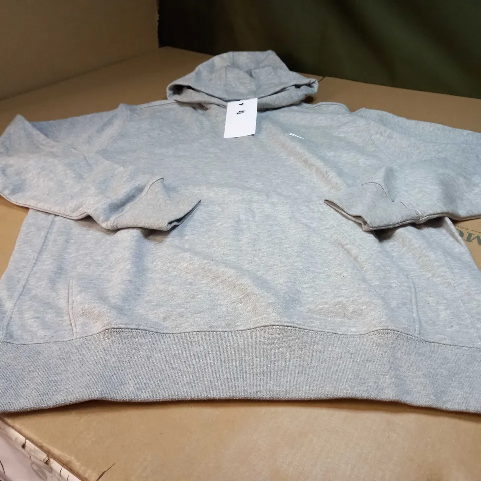 NIKE GREY MARL FRONT POCKET HOODIE - MEDIUM