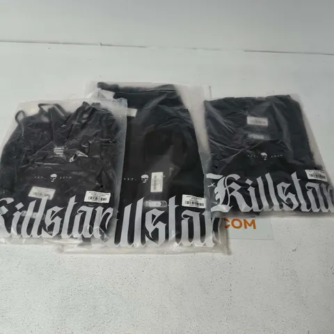 LOT OF APPROXIMATELY 30 BRAND NEW KILLSTAR CLOTHING ITEMS INCLUDES FATAL ATTRACTION BODYSUITS, HEART STEALER SKIRTS AND MOTH & THORN SET - VARIOUS SIZES