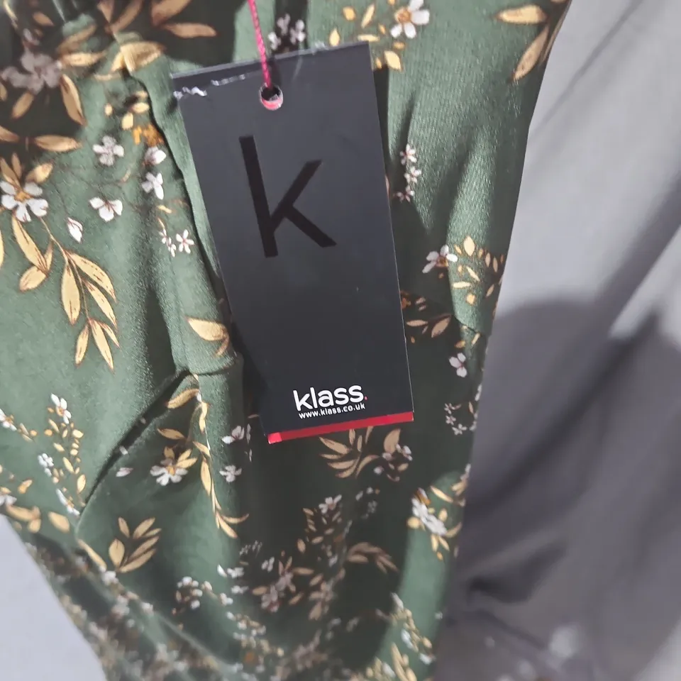 KLASS WOMEN'S GREEN FLORAL DRESS – UK 10