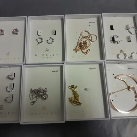 LOT OF 8 ASSORTED BOXED BUCKLEY LONDON JEWELLERY ITEMS