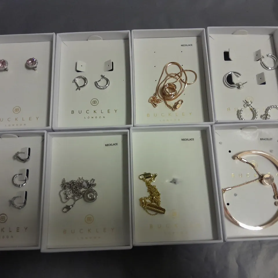 LOT OF 8 ASSORTED BOXED BUCKLEY LONDON JEWELLERY ITEMS