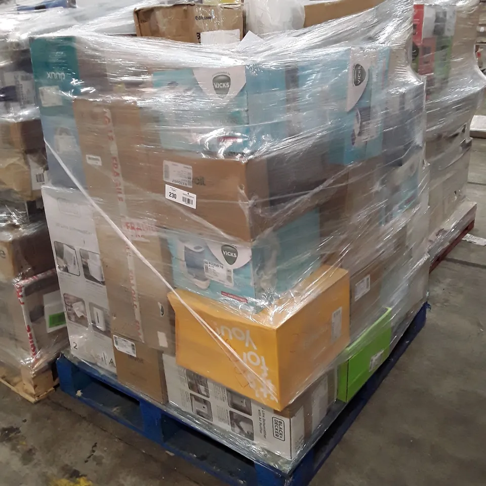 PALLET OF APPROXIMATELY 40 UNPROCESSED RAW RETURN HOUSEHOLD AND ELECTRICAL GOODS TO INCLUDE;