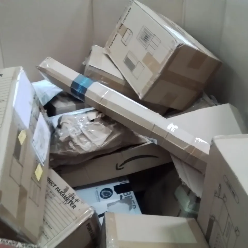 PALLET OF ASSORTED HOUSEHOLD GOODS AND PRODUCTS TO INCLUDE;AIR COOLER,SCOOTER,AREA RUG