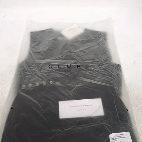 CLUB LONDON WOMEN'S BLACK ROUND-NECK TOP, UK 12