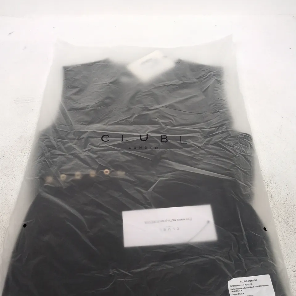 CLUB LONDON WOMEN'S BLACK ROUND-NECK TOP, UK 12