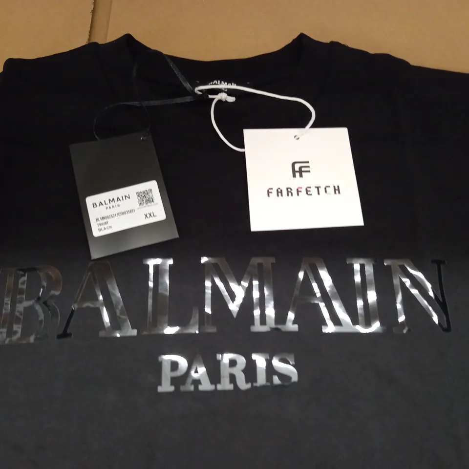 BALMAIN BLACK T-SHIRT - XXL