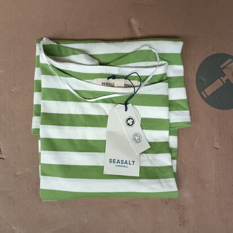 SEASALT CORNWALL SAILOR TOP IN SCALLION CLOVER LEAF SIZE UK 8