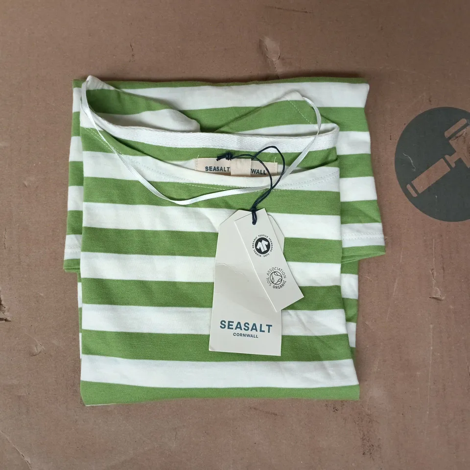SEASALT CORNWALL SAILOR TOP IN SCALLION CLOVER LEAF SIZE UK 8