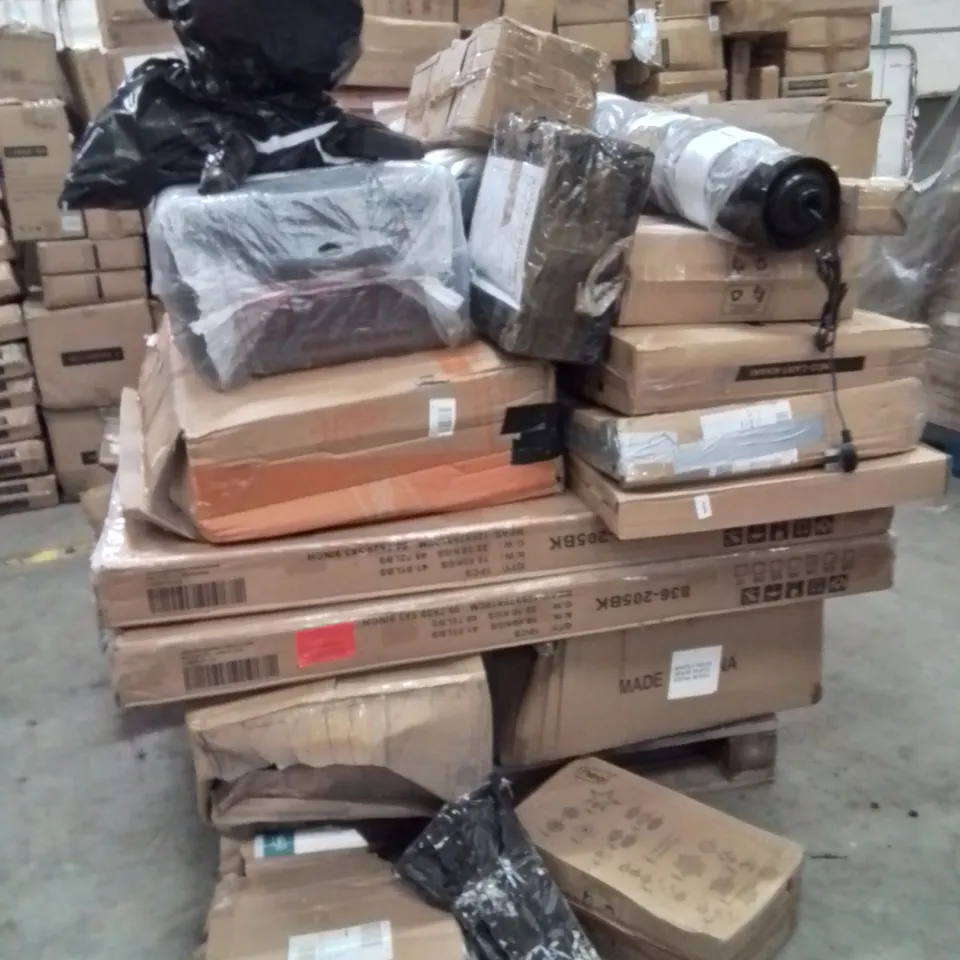PALLET CONTAINING NEO PRODUCTS AND OTHER ASSORTED HOUSEHOLD GOODS TO INCLUDE;GAMING CHAIR,FAN,SUITCASE,TROLLEY 