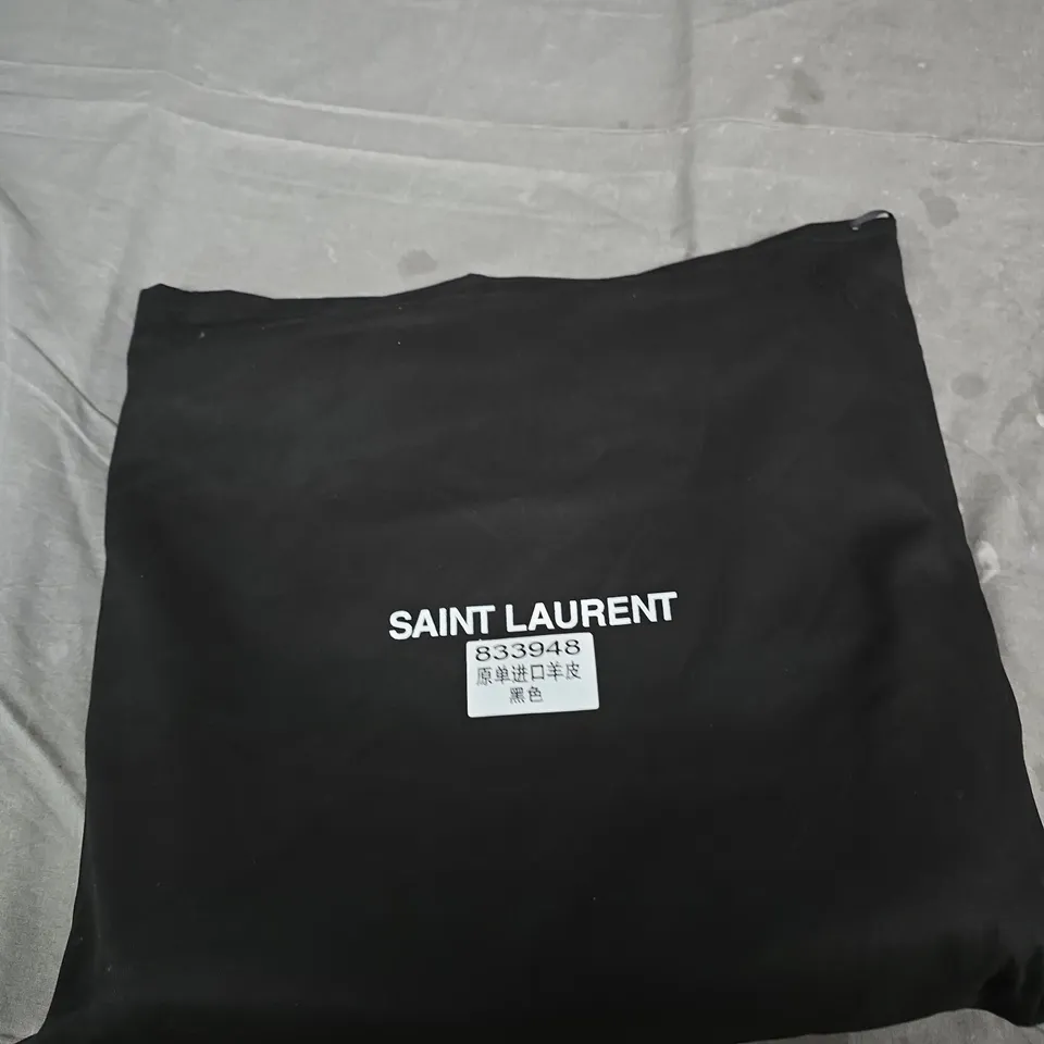 SAINT LAURENT BLACK QUILTED LEATHER SHOULDER BAG WITH GOLD LOGO