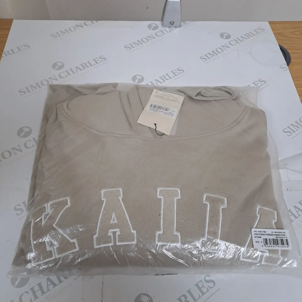 BAGGED KAIIA SLOGAN OVERSIZED HOODIE SIZE 16