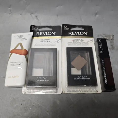 BOX OF APPROXIMATELY 40 ASSORTED HEALTH & BEAUTY ITEMS TO INCLUDE - REVLON COLOR STAY BROW KIT 102,  REVLON COLOR STAY BROW KIT 104 , REVLON COLOR STAY SATIN INK 022 ETC