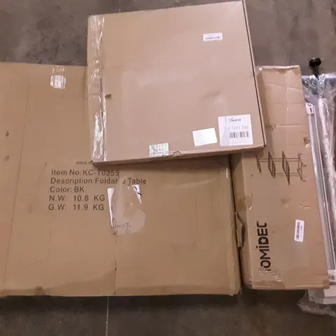 PALLET OF ASSORTED PRODUCTS INCLUDING FOLDABLE TABLE, HOMIDEC DRYING RACK, ROLLER BLINDS, WEED PICKER, FLOWER STAND