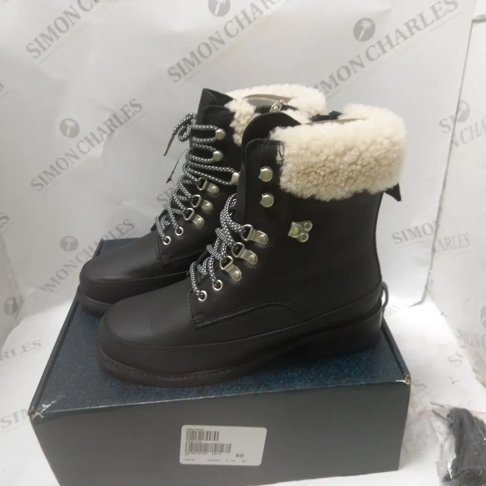 BOXED OKAB BLACK LACED BOOTS - SIZE 8