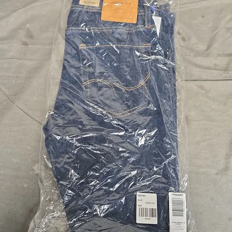 BAGGED JACK & JONES GLENN ORIGINAL REGULAR BLUE DENIM JEANS - W30 L32
