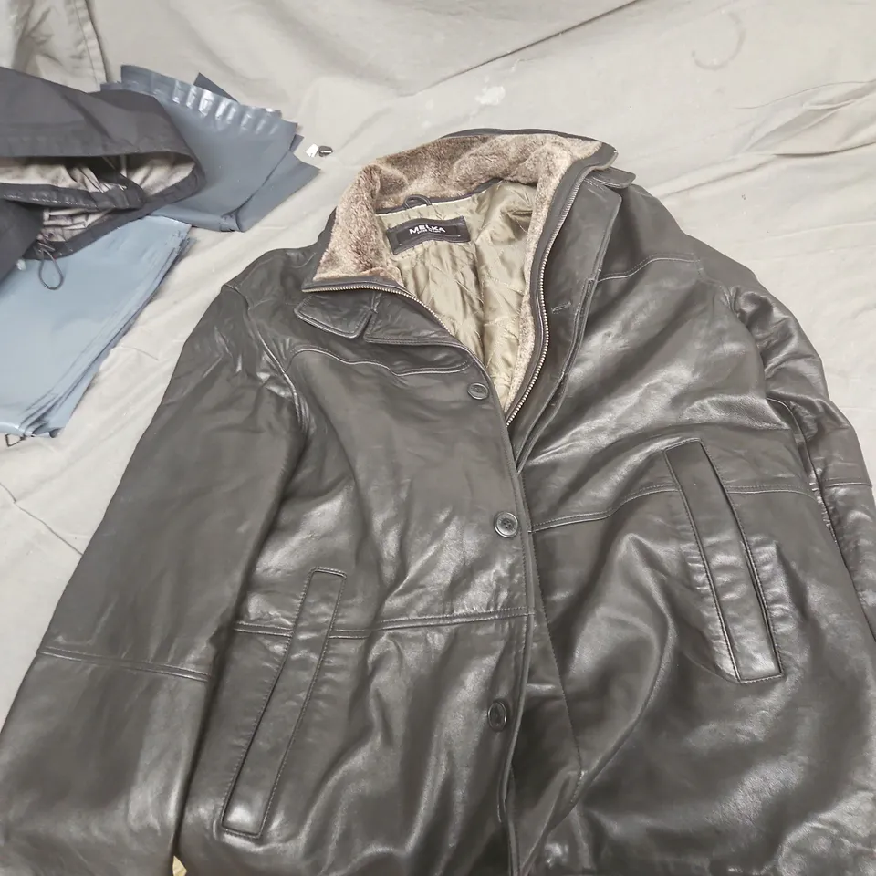 MELKA LEATHER JACKET WITH SHEARLING LINING – BLACK 