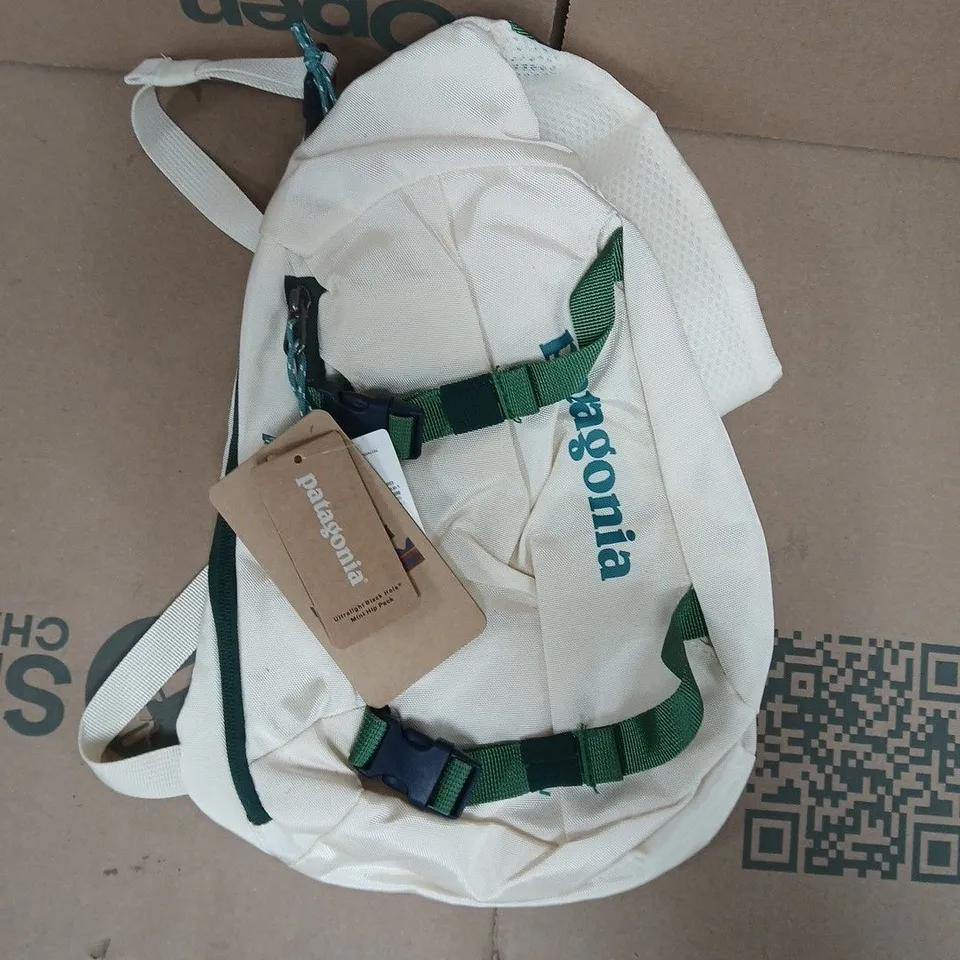 PATAGONIA ULTRALIGHT BLACK HOLE MINI HIP PACK IN CREAM/GREEN
