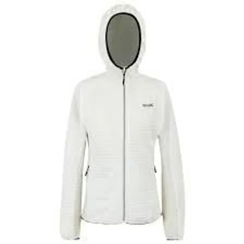 BRAND NEW REGATTA WOMENS ENDRA HOODED FLEECE JACKET IN WHITE STONE - UK 12
