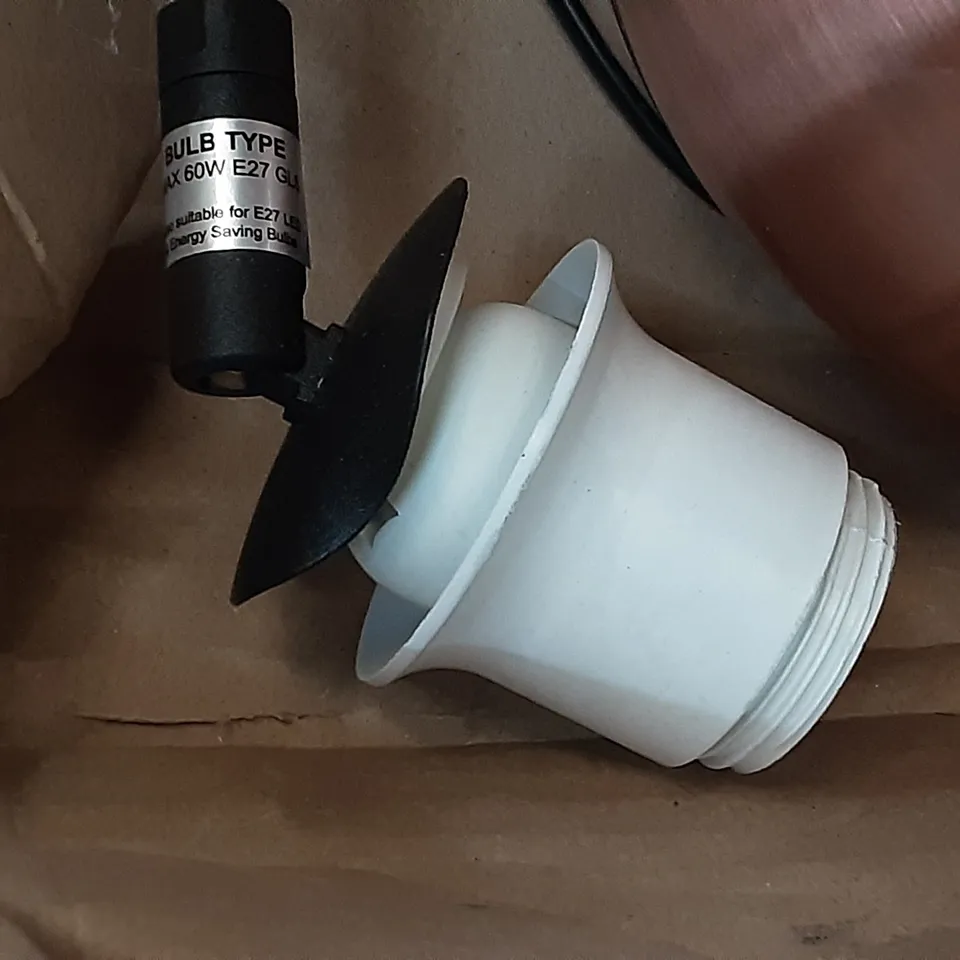 BOXED COPPER LAMP , LITTLE DAMAGE 