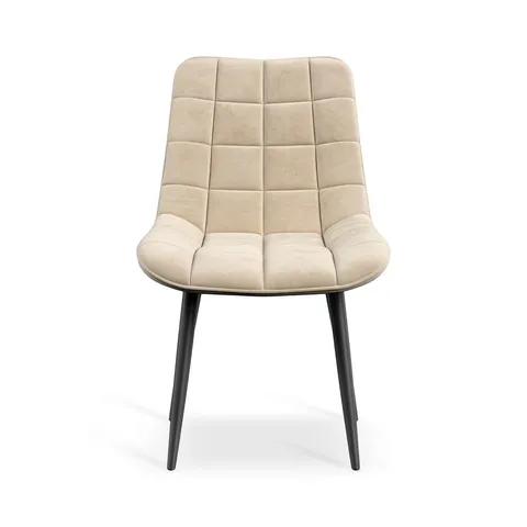 BOXED SET OF 4 NOVA VELVET DINING CHAIRS - BEIGE (1 BOX)