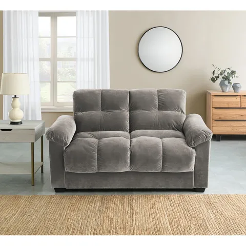 BOXED KATE 2 SEATER SOFA BED WITH STORAGE// MINK GREY VELVETY 
