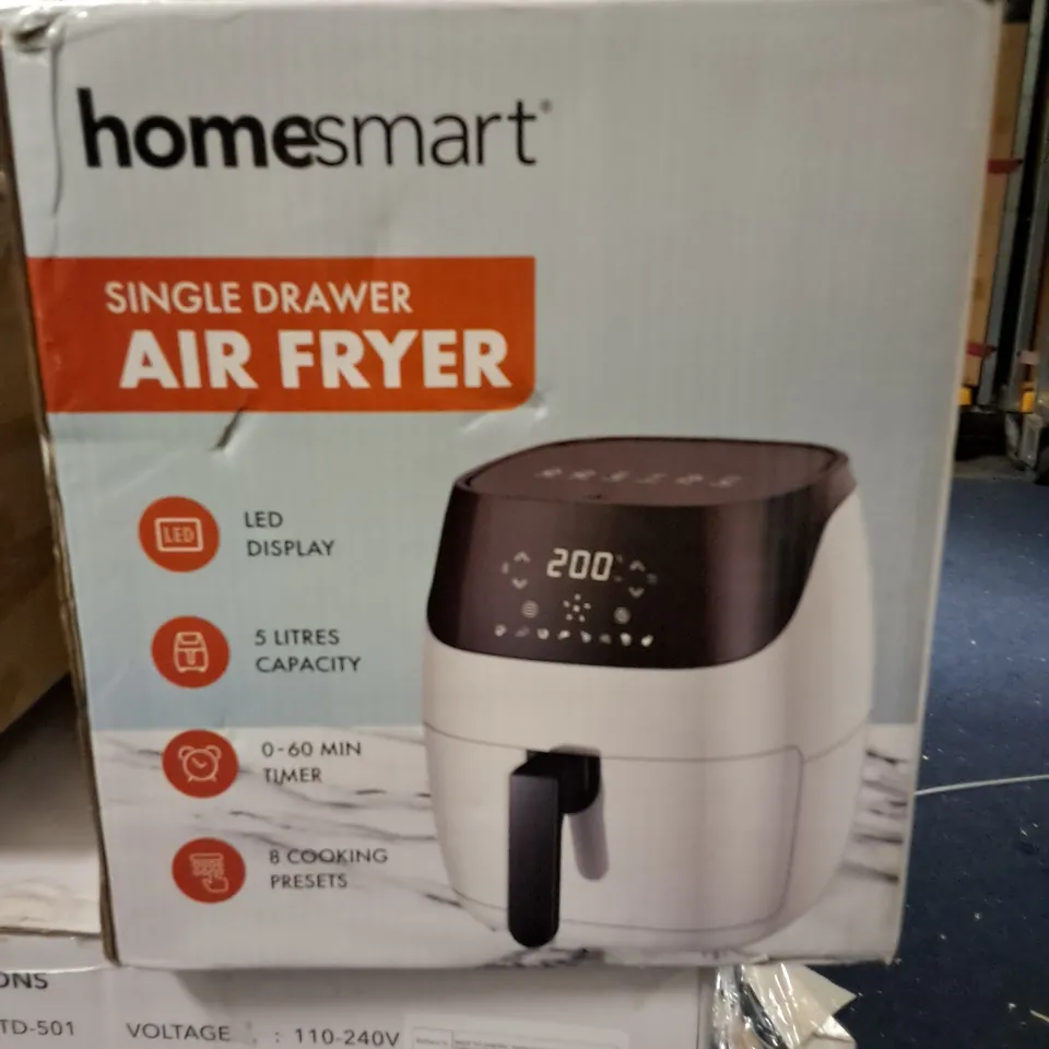 HOMESTART SINGLE DRAWER 5L AIR FRYER - WHITE