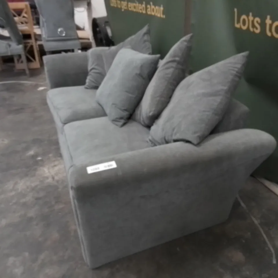 DESIGNER GREY FABRIC THREE SEATER SOFA