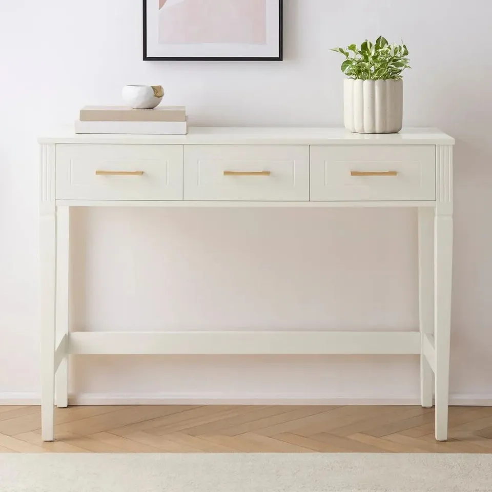 BOXED DUSK SIENNA DRESSING TABLE CONSOLE - CREAM (1 BOX)
