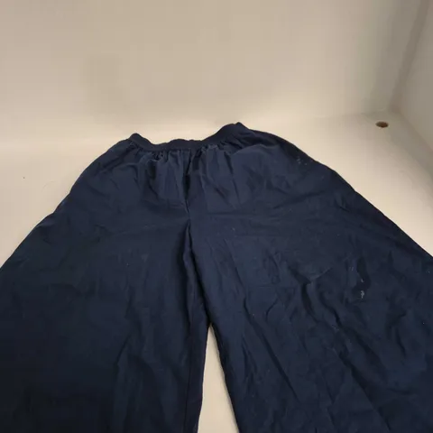 NOBODY'S CHILD NAVY ELASTICATED WAIST TROUSERS, UK 10 (EU 38, USA 6)