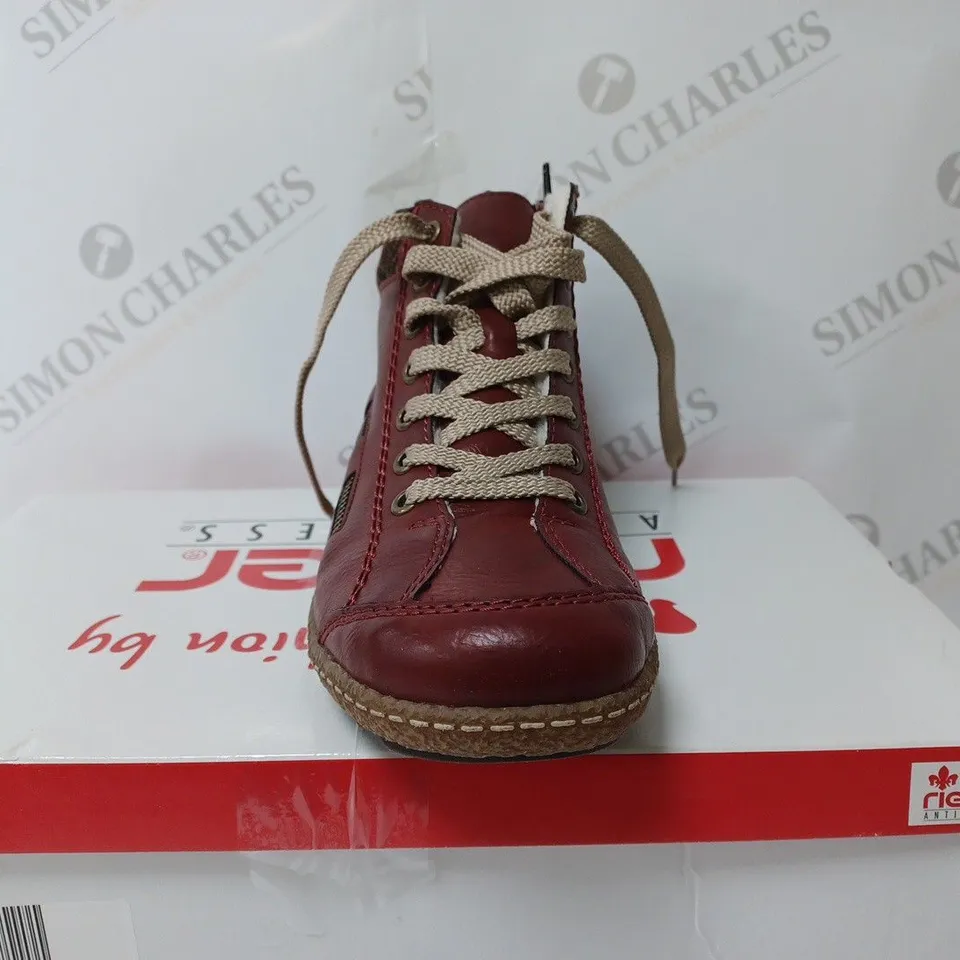 RIEKER LCE ANKLE BOOT - RED - SIZE 6 